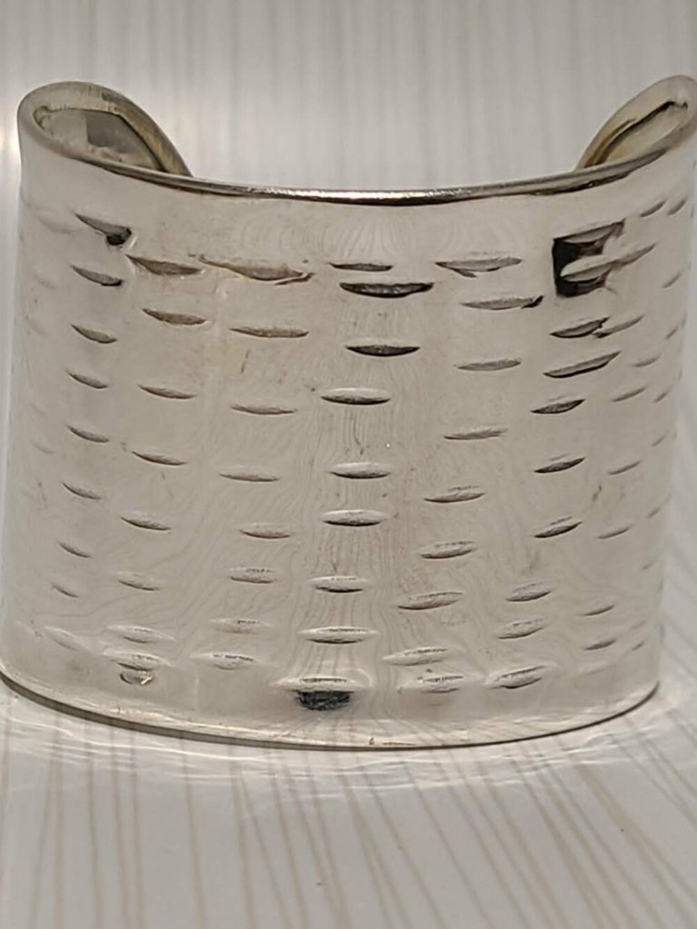 Silver Colour Tone Metal Cuff Bracelet Authentic Made in India